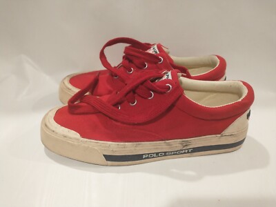 Vintage 90s Polo Sport Ralph Lauren Spell Out Fabric Sneaker Shoes