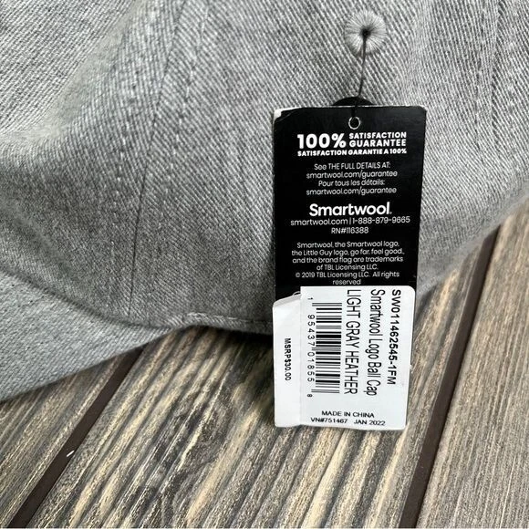 Gorra de béisbol Smartwool para hombre con logotipo cuadrado ajustable nueva con etiquetas Foto 3 de 4