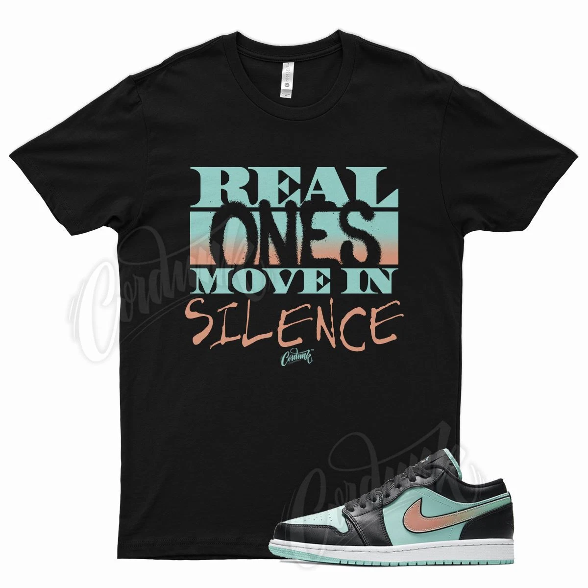 Black REAL T Shirt for Air J1 1 Low SE Tropical Twist Turquoise Dunk | eBay
