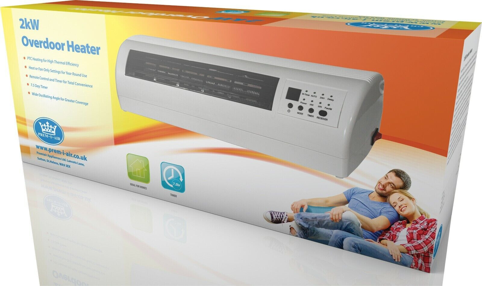 2000W OVER DOOR ELECTRIC WALL HEATER AIR CURTAIN WITH REMOTE CONTROL