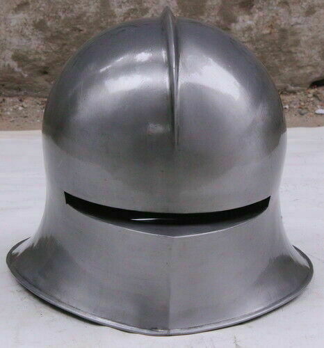 Casco completo Sallet alemán medieval cara europea coleccionable armadura disfraz 18GA - Imagen 1 de 5