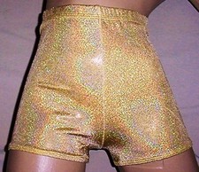 NWT GK Elite sports cheerleading Short Metallic Gold L