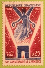 FRANCE 1968 OBLITÉRÉ YT 1576   " 50 ans Armistice 14-18  "  CACHET ROND