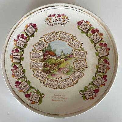 1911-1912 EAST OTTO NEW YORK COMPLIMENTS of Wm G BURY ADVERTISING CALENDAR PLATE