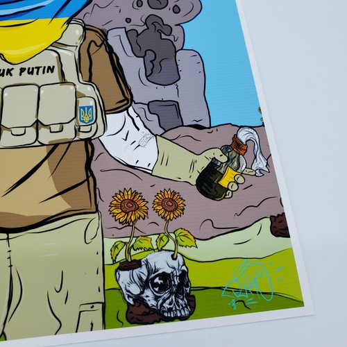 Russia Vladimir Putin guerra ucraina arte originale di graffiti artista new york PUKE - Foto 5 di 5
