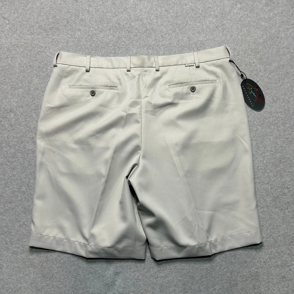 Pantalones Cortos de Golf Greg Norman Para Hombre 40 Beige Plisado 10" Rendimiento Informal Foto 2 de 4