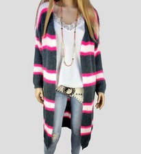 Italie superposé veste longue manteau tunique rayures modernes confortable gr...