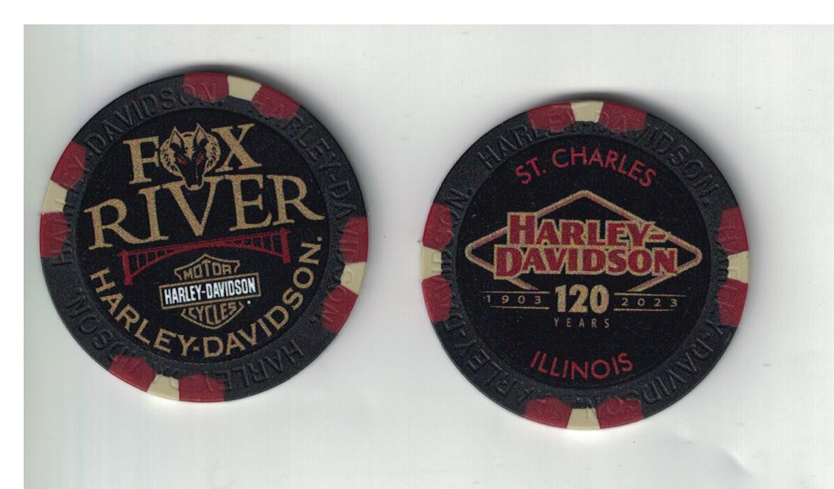 Fox River Harley Davidson St Charles Illinois 120th Anniversary Poker Chip eBay
