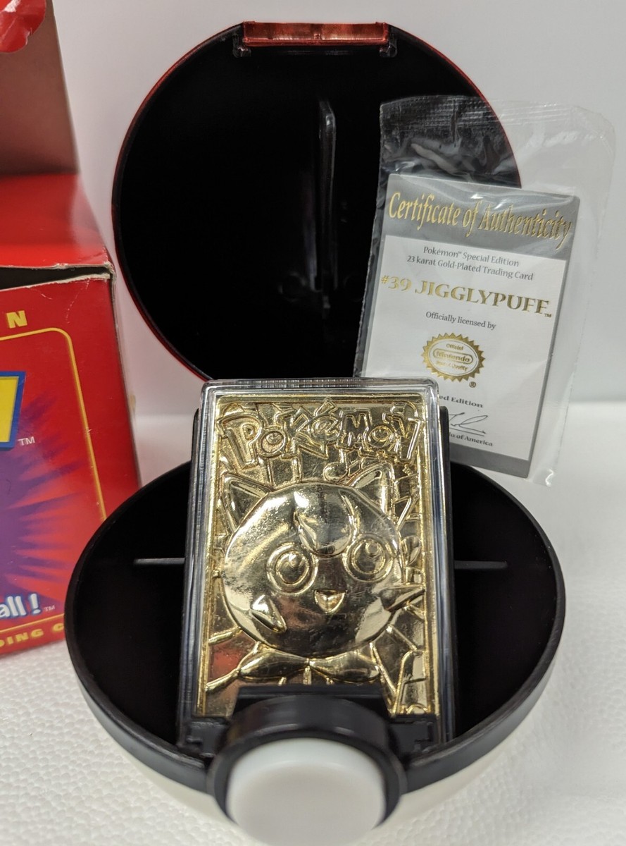 1999 Nintendo Jigglypuff Pokemon 23k Gold Plated Trading Card Limited w COA 