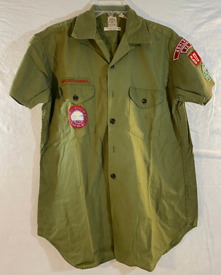 Vtg Boy Scouts Of America Sanforized Shirt SS Ashland VA Shows Staining (PYN17)