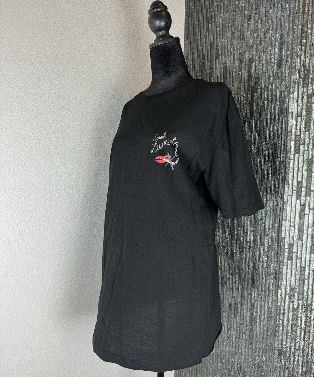 Authentic Saint Laurent Black No Smoking Detail Cotton