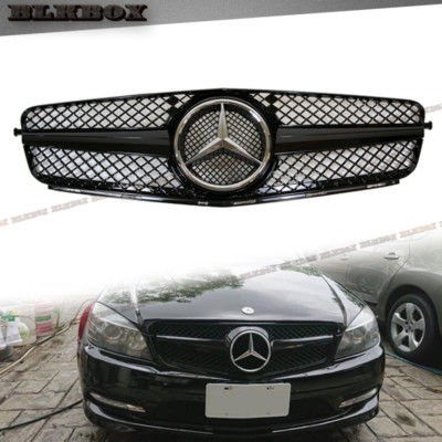 SINGLE BAR GLOSS BLACK GRILLE FOR 2008 2009 2010 2011 2012 2013 2014 BZ W204