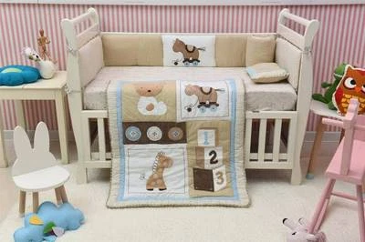 Baby Boys Bouncy Little Horse 6 Pieces Nursery Bedding Crib Sets