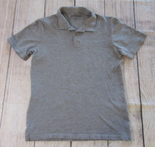 Jack Jones Solid Plain Gray Short Sleeve Polo Shirt 2 Button Collar Mens Large