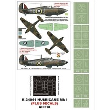 1:24 Hawker Hurricane Mk.I Masking Set for Airfix K24041 Montex