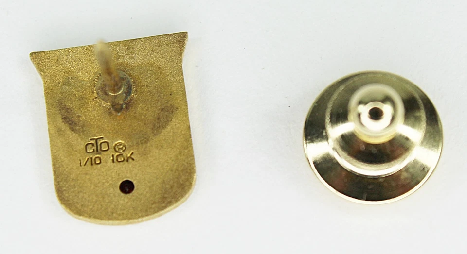 Kansas University Medical Center Service Pin cTo OC Tanner 10k Gold with 1 Ruby - Image 3 of 4