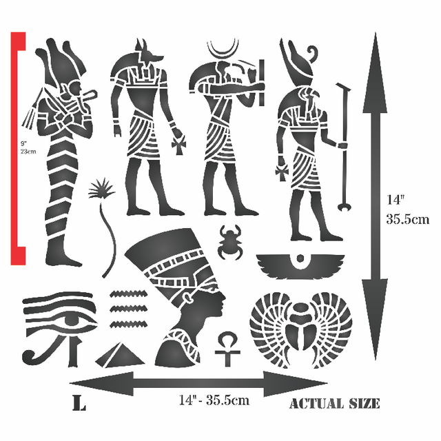Egyptian Stencil Classic Egypt Symbol Hyroglyphics Stencils eBay