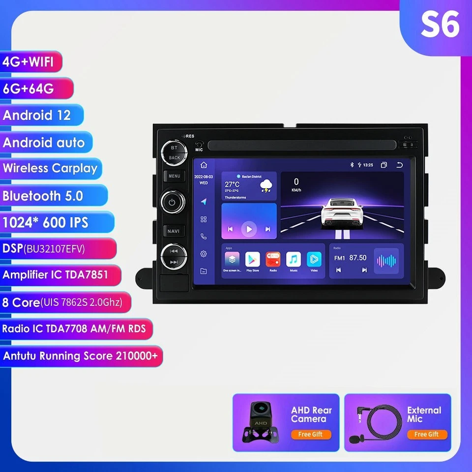 Android 12 Coche Estéreo Radio Carplay GPS Navegación Para FORD F150/250/350 6+64GB BT5.0 Foto 3 de 4