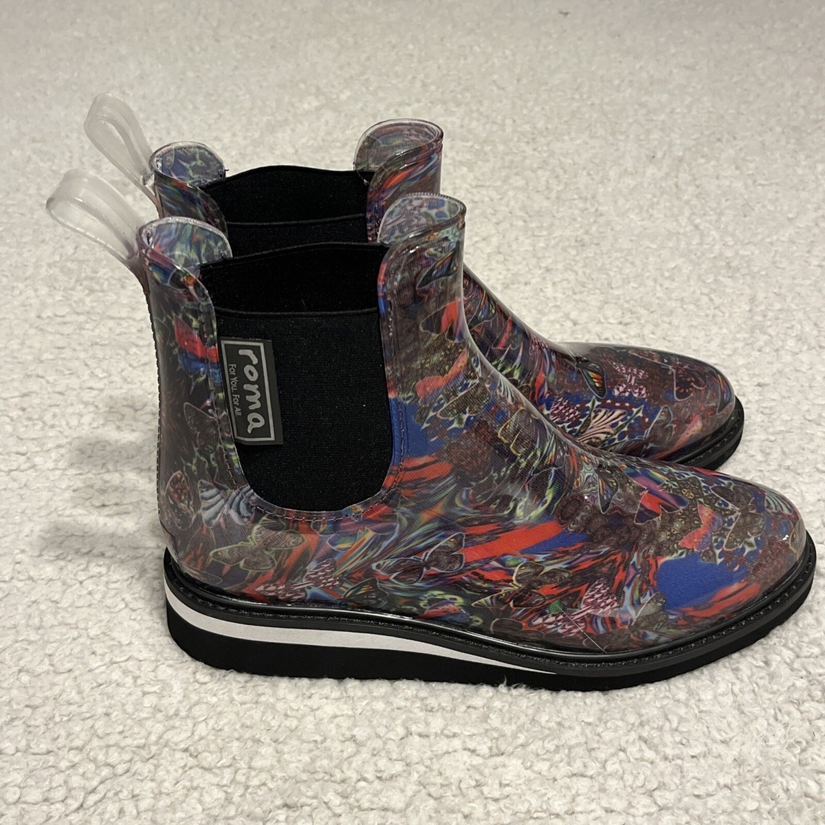 Roma Womens Matte multicolored Rain boots Shoes Size 10