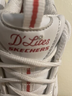 Rare Skechers D'lites low Trainer running shoes sneaker white /red