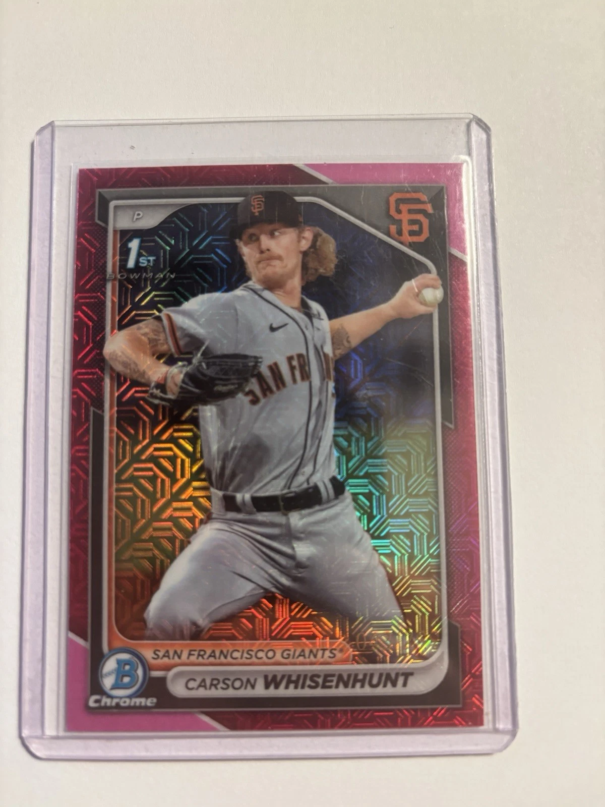 Carson Whisenhunt 2024 Bowman Chrome Fuchsia Mojo BCP-96 43/299 Giants 1st