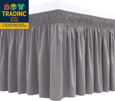 Wrap around Bed Skirts for King Cal King Beds 18" Long Drop, Silver Grey Adjus