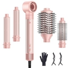 5 in 1 Hot Air Styler, Hair Dryer Brush with Auto Wrap Curler, 110,000 RPM Hi...