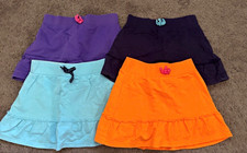 Circo Girls Lot of 4 Solid Knit Flare Skirts 10-12 Cotton Elastic