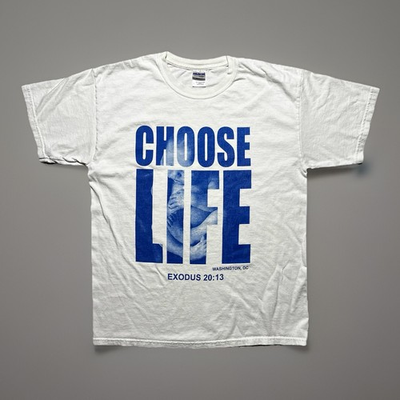 #ad Vintage Y2K Pro Life Art White T Shirt Mens Large Anti Abortion $25.99