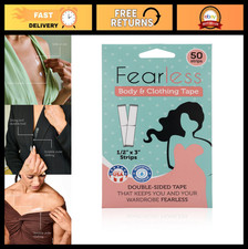 Double-Sided Fabric Tape for Clothing Skin - 50 Strips, All-Day Hold, Clear Ad