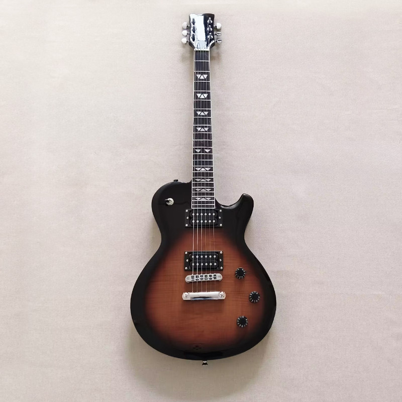 Sunburst Electric Guitar Mahogany Body Rosewood FB Flame Maple Top Abalone Inlay