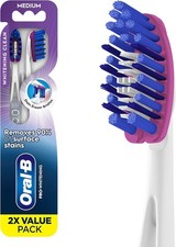 Oral-B 3D White Deep Stain Remover toothbrushes, 2 count toothbrush MEDIUM