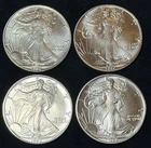 Lot Of 4 1990 American Silver Eagles .999 Fine Coins 4 Oz Total, No Reserve #30
