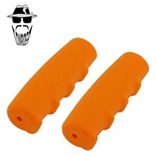 Original Lowrider 7/8"x 116mm Orange Rubber Finger Groove Ribbed Handlebar Grips
