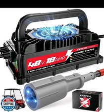 EXEFCH 48 Volt 18 Amp Golf Cart Charger with 3-Pin Round Plug for Club Car
