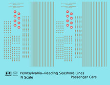 K4 N Scale Decals Pennsylvania-Reading Seashore Lines Passenger Car Bronze PRSL