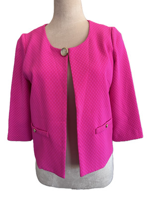   Traffic People Hot Pink Textured 3/4 length Jacket   Excellent Condition