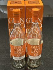 2 Glenmorangie Empty whisky Bottles 12 year Single Malt Scotch with boxes 