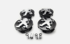 4 TAPPI COPRIMOZZO 60MM PER PEUGEOT 301 307 308 408 508 3008 CERCHI LEGA NERI