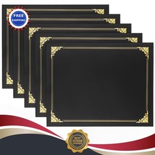 Certificate Holders Black 10 Pack Document Covers 8.5 x 11 Diploma Folders Packs