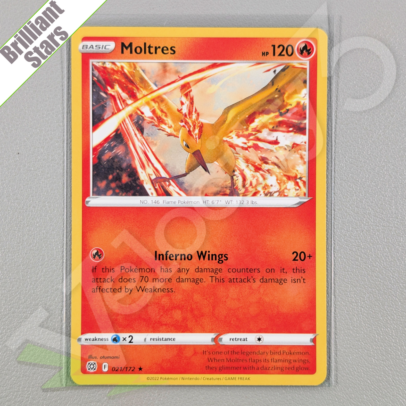 Pokemon TCG Card - Moltres 21/172 Rare | Brilliant Stars (2022)