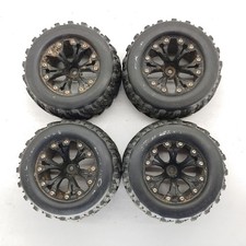 4x Duratrax Hatchet Mt 110 2.8 Monster Truck Tires On 12mm Hex Wheels Used Dir