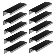 Black Flush Mount Cabinet Handle Concealed Finger Grip for Kitchen Furniture Use