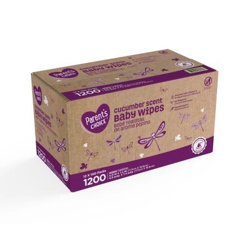 Baby Wipes, 12 Packs of 100 (1200 Count) (Cucumber Scent)