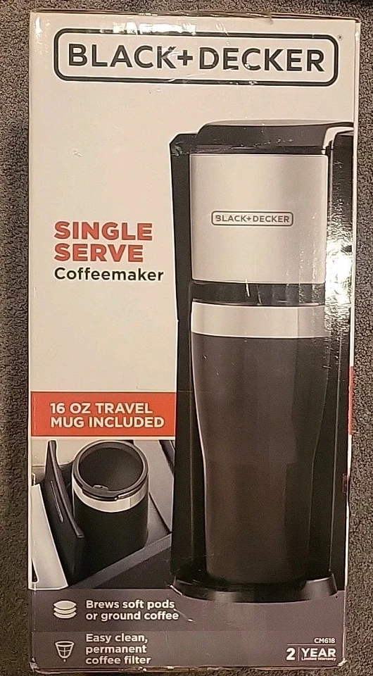 BLACK+DECKER CM618 Single Serve Soft Pods Or Ground Coffee Black New Free Ship.  - Image 3 of 4