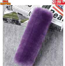 Light Purple Sheepskin Car Belt Pad - Soft Fluffy Light Purple