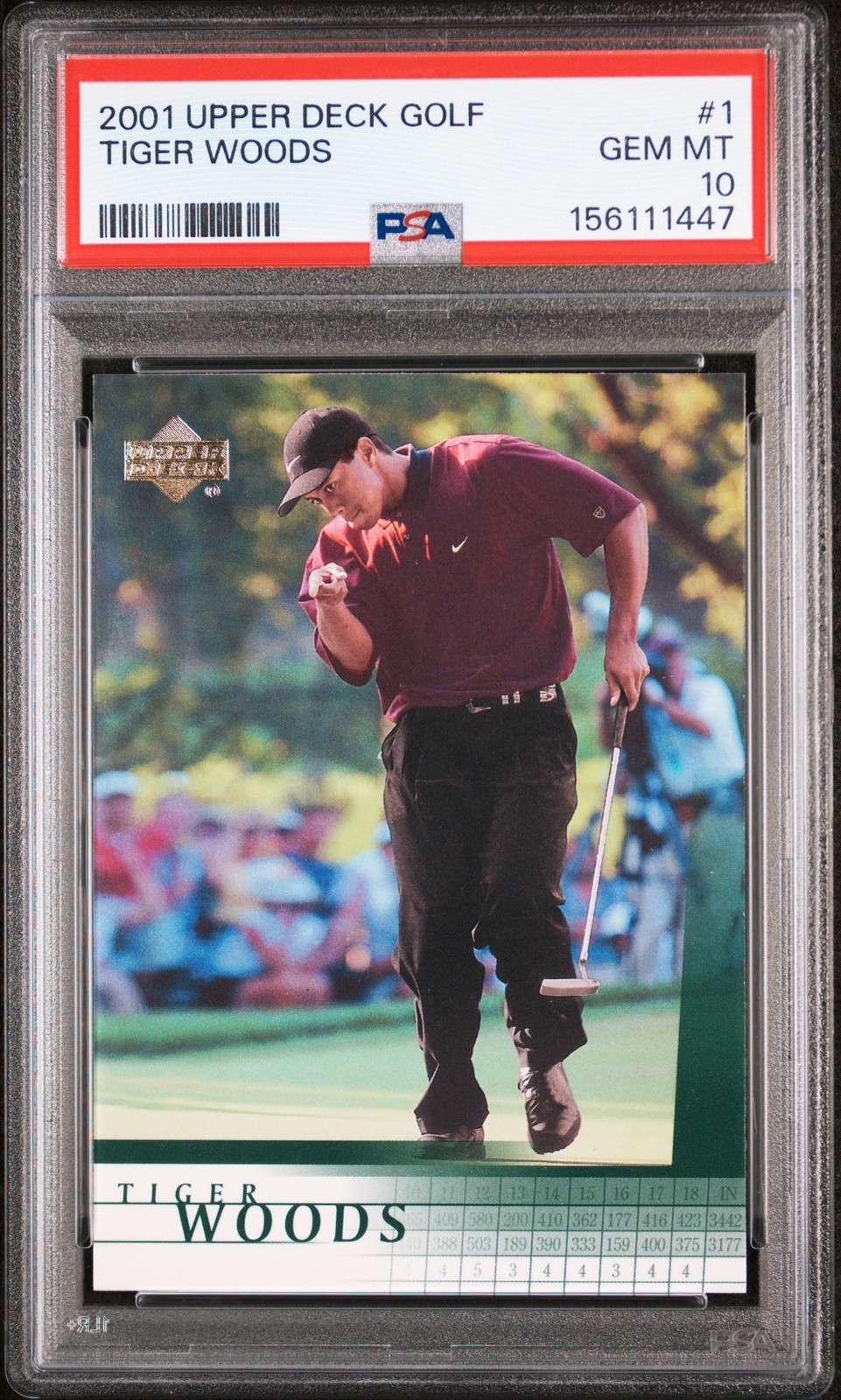 2001 UD GOLF #1 TIGER WOODS PSA 10