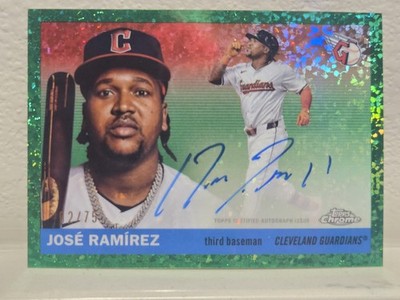 2025 Topps Chrome Platinum Jose Ramirez Green Mini Diamond Auto 2/75 #CPA-JRA
