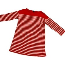 J. Crew Red stripe 3/4 sleeve small casual nautical Clean girl Dress Old Money