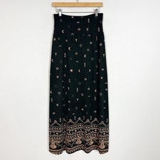 Y2K Aztec Southwestern Knit Maxi Skirt Pull O...